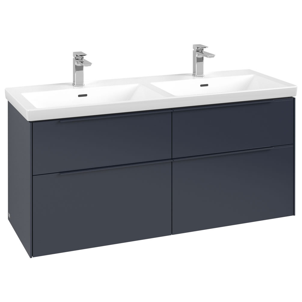 Cutout image of Villeroy & Boch Subway 3.0 Marine Blue 1300mm Wall-Hung Basin Vanity Unit